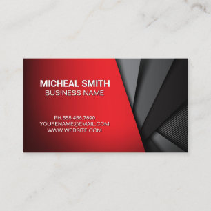Abstract Red and Dark Carbon Fibre Panels Business Card
