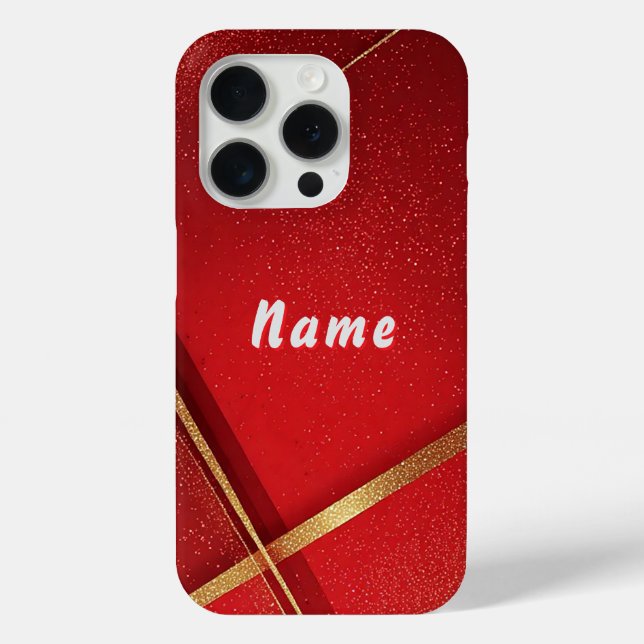 Abstract Red and Gold Geometric Design Case-Mate iPhone Case (Back)