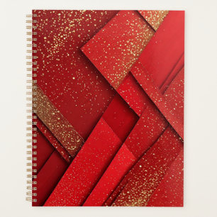 Abstract Red and Gold Geometric Design Planner