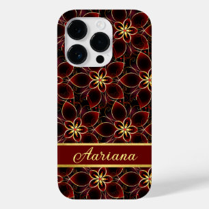Abstract Red And Gold Seamless Pattern Floral Case-Mate iPhone 14 Pro Case