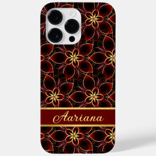 Abstract Red And Gold Seamless Pattern Floral Case-Mate iPhone 14 Pro Max Case