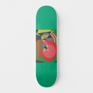 Abstract Red and Green Skateboard
