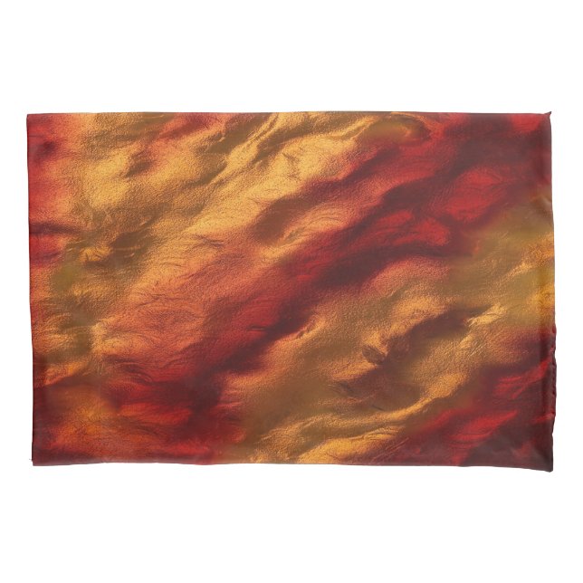 Abstract Red And Orange Texture Pillowcase (Front)