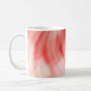 abstract red and pink background with white rings coffee mug