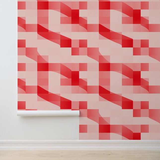 Abstract Red and Pink Geometric Pattern Wallpaper (Application)