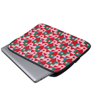 Abstract Red and Pink Pattern with Dots Laptop Sleeve