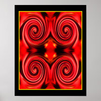 Abstract Red And Yellow Swirls Colours 