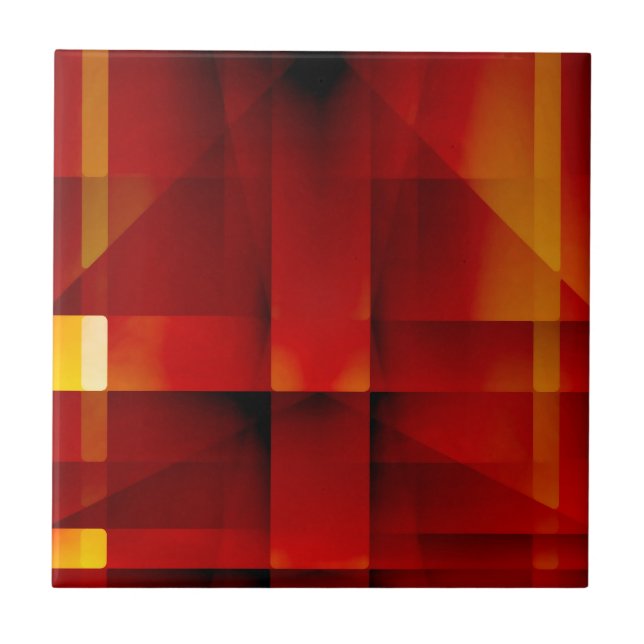 Abstract red arrows pattern tile (Front)