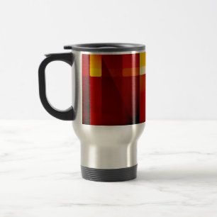 Abstract red arrows travel mug