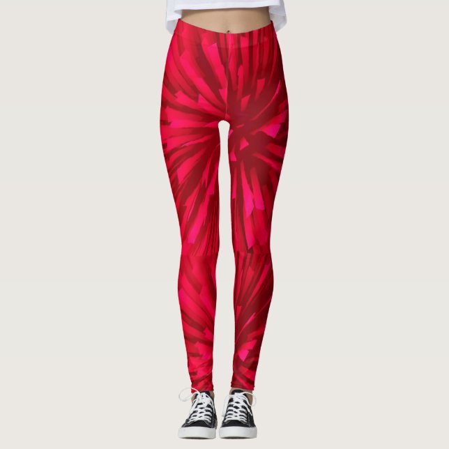 ABSTRACT RED ASTRAL IMAGE LEGGINGS (Front)