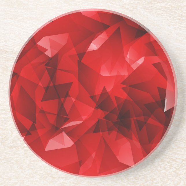 Abstract Red Background Coaster (Front)