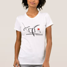 Abstract Red Ball & Lines Drawing T-Shirt