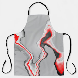 Abstract red black and white wave, zigzag pattern, apron