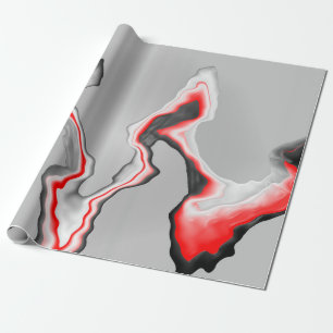 Abstract red black and white wave, zigzag pattern, wrapping paper