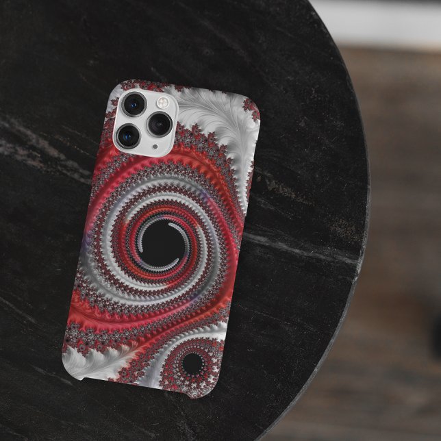 Abstract Red Black Gradient Spiral Fractal Case-Mate iPhone Case (Creator Uploaded)