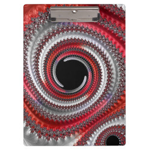 Abstract Red Black Gradient Spiral Fractal Clipboard
