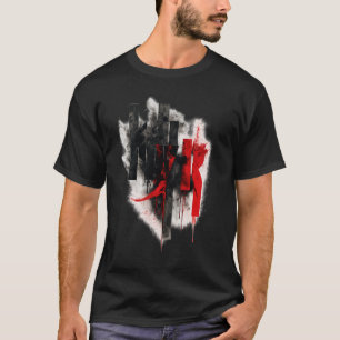 Abstract Red & Black Grunge Typography  T-Shirt