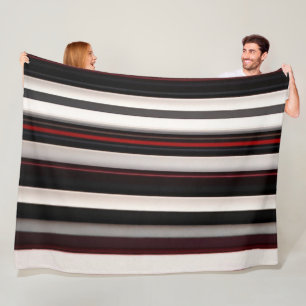 Abstract Red Black Lines Trendy Collection Fleece Blanket
