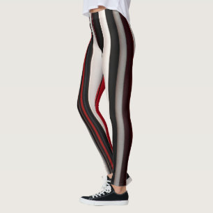 Abstract Red Black Lines Trendy Collection Leggings