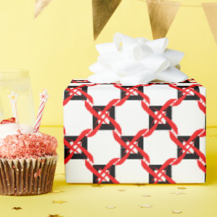 Abstract Red, Black White Graphic Wrapping Paper