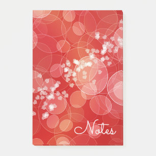 Abstract Red Bokeh Hearts Texture Post-it Notes