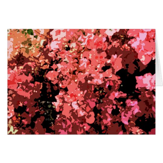 Abstract Red Bougainville Flowers Card