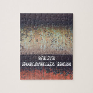 Abstract red brown rusty jigsaw puzzle