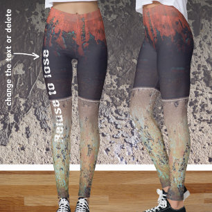 Abstract red brown rusty  leggings