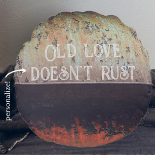 Abstract red brown rusty round cushion