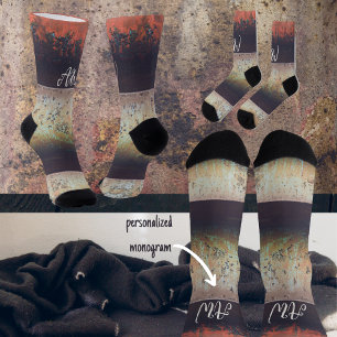 Abstract red brown rusty socks