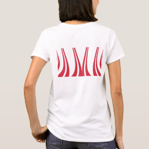 Abstract red candy curve striped lines transparent T-Shirt