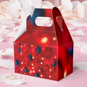 Abstract Red Christmas Bokeh Background Favour Box