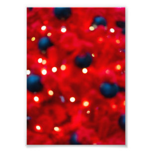 Abstract Red Christmas Bokeh Background Photo Print