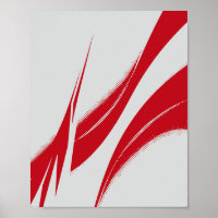 Abstract Red Curved Lines on Light grey Background