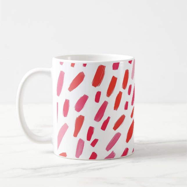 🔴 Abstract Red Elegant Pattern🎨 Coffee Mug (Left)
