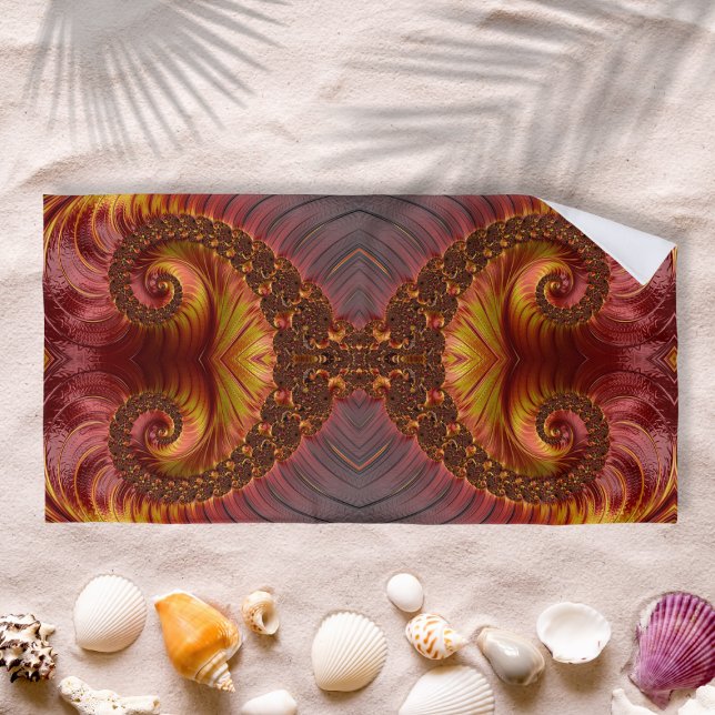 Abstract Red Fiery Fractal Beach Towel (Creator Uploaded)