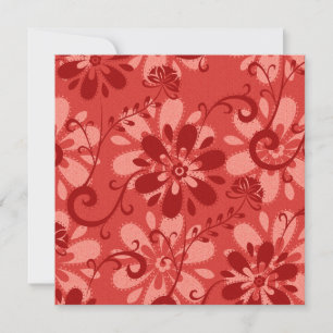 Abstract Red Floral Invitation