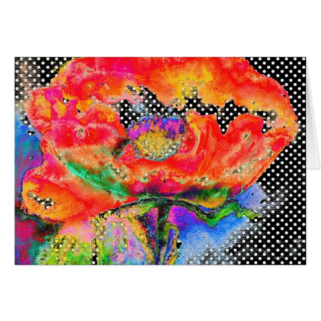 Abstract red floral watercolor  (Front Horizontal)