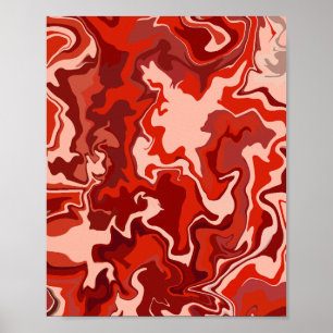 Abstract Red Flow Poster