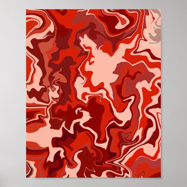 Abstract Red Flow Poster (Front)