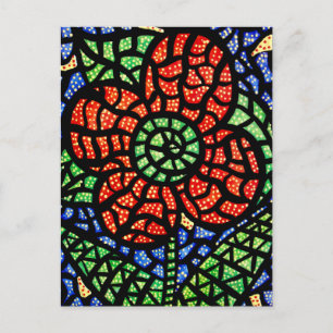 Abstract Red Flower Colourful Art Postcard