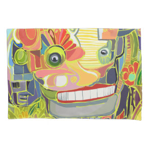 Abstract Red Flower Digital Painting Still Life Pi Pillowcase