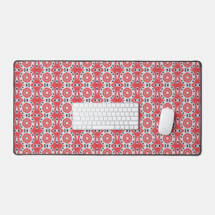 Abstract red flowers pattern desk mat