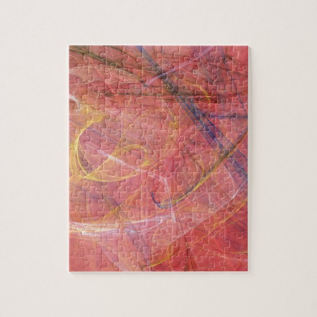 Abstract red fractal jigsaw puzzle (Vertical)