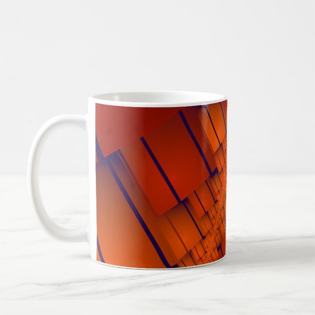 Abstract red geometric decoration coffee mug (Left)