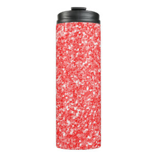 Abstract Red Glitter And White Sparks Thermal Tumbler