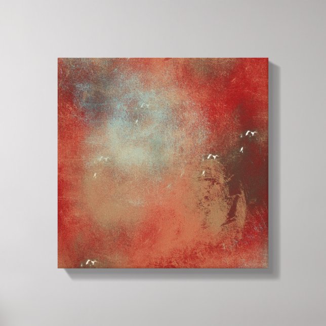 Abstract Red Gold Blue Art Canvas Print (Front)
