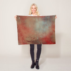 Abstract Red Gold Blue Art Fleece Blanket