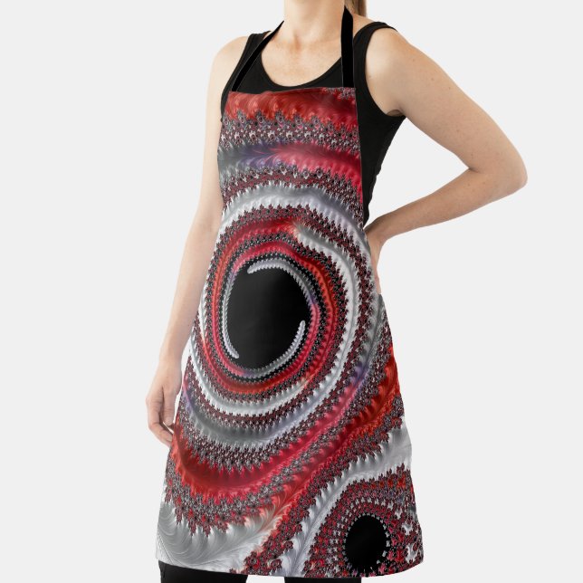 Abstract Red Gradient Spiral Fractal Apron (Insitu)