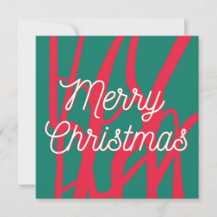 Abstract Red Green Personalized Merry Christmas Holiday Card